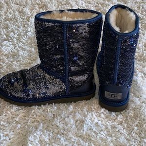 Blue sequin Ugg boots